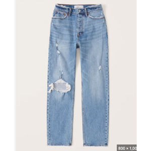 ABERCROMBIE & FITCH Blue The Dad High Rise Curve Love Knee Hole 30/10